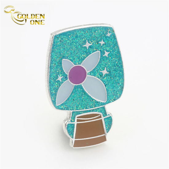 Werbegeschenk Vergoldung Glitter Custom Soft Hard Emaille Metall Anstecknadel