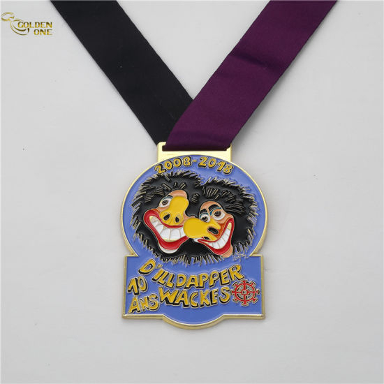 Benutzerdefinierte Glitter Running Sportmedaille mit Flaschenöffner