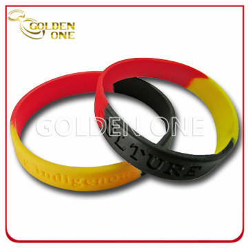 Kundenspezifisch segmentiertes Silikonarmband mit geprägtem Logo (SW04)