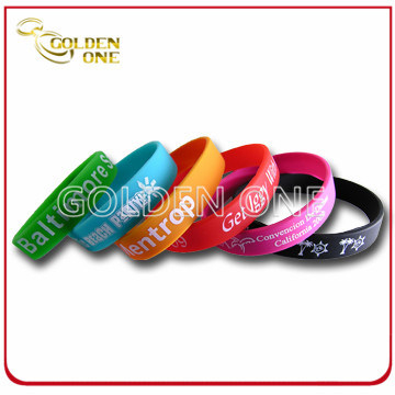 Kundenspezifisches, geprägtes, farbgefülltes Silikon-Armband mit Logo